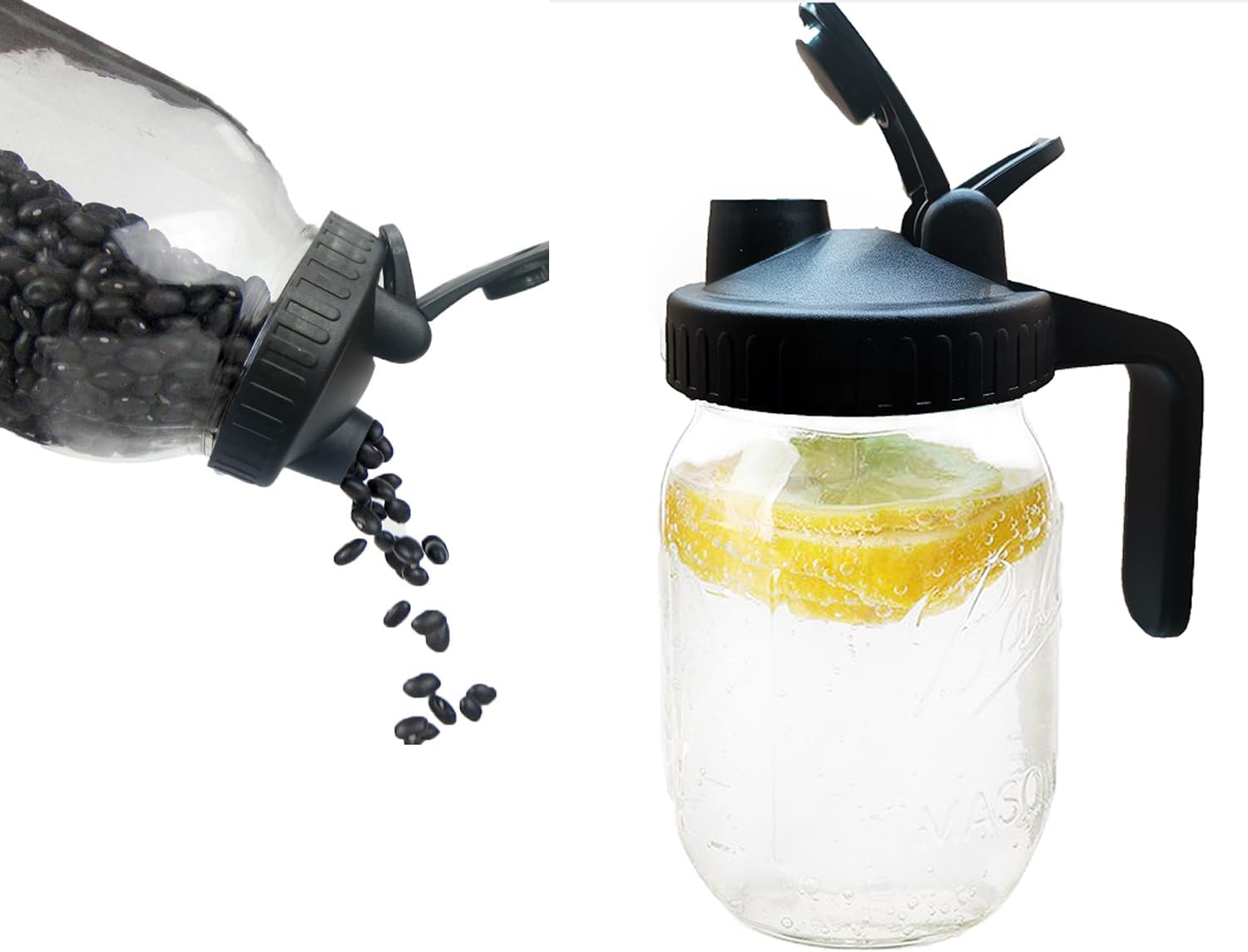 6-Piece Set Handle-Flip Wide-Mouth Mason Jar Lid 86mm LTS