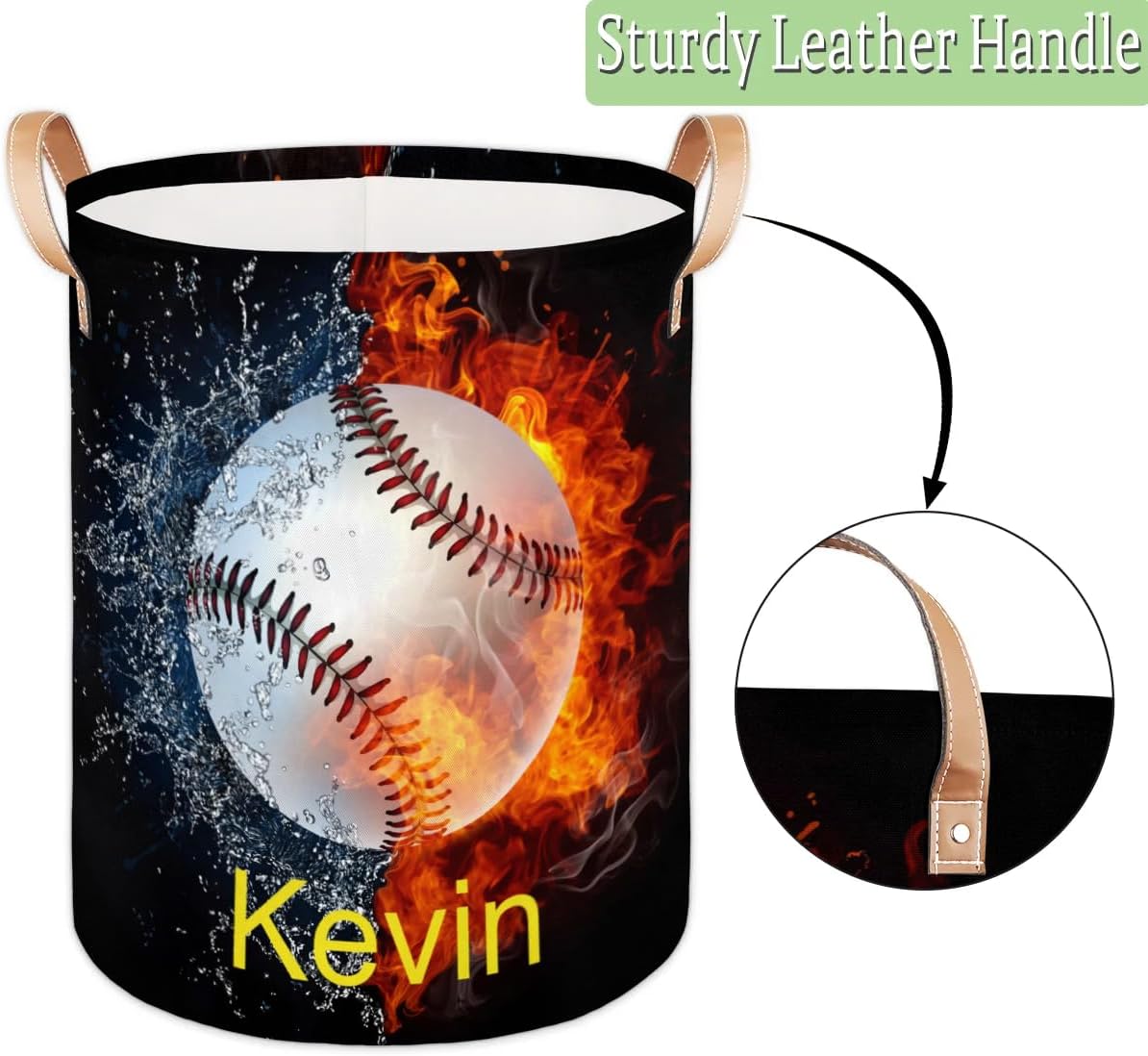 Personalized Collapsible Laundry Basket with Name for Kids Bummer and Adults