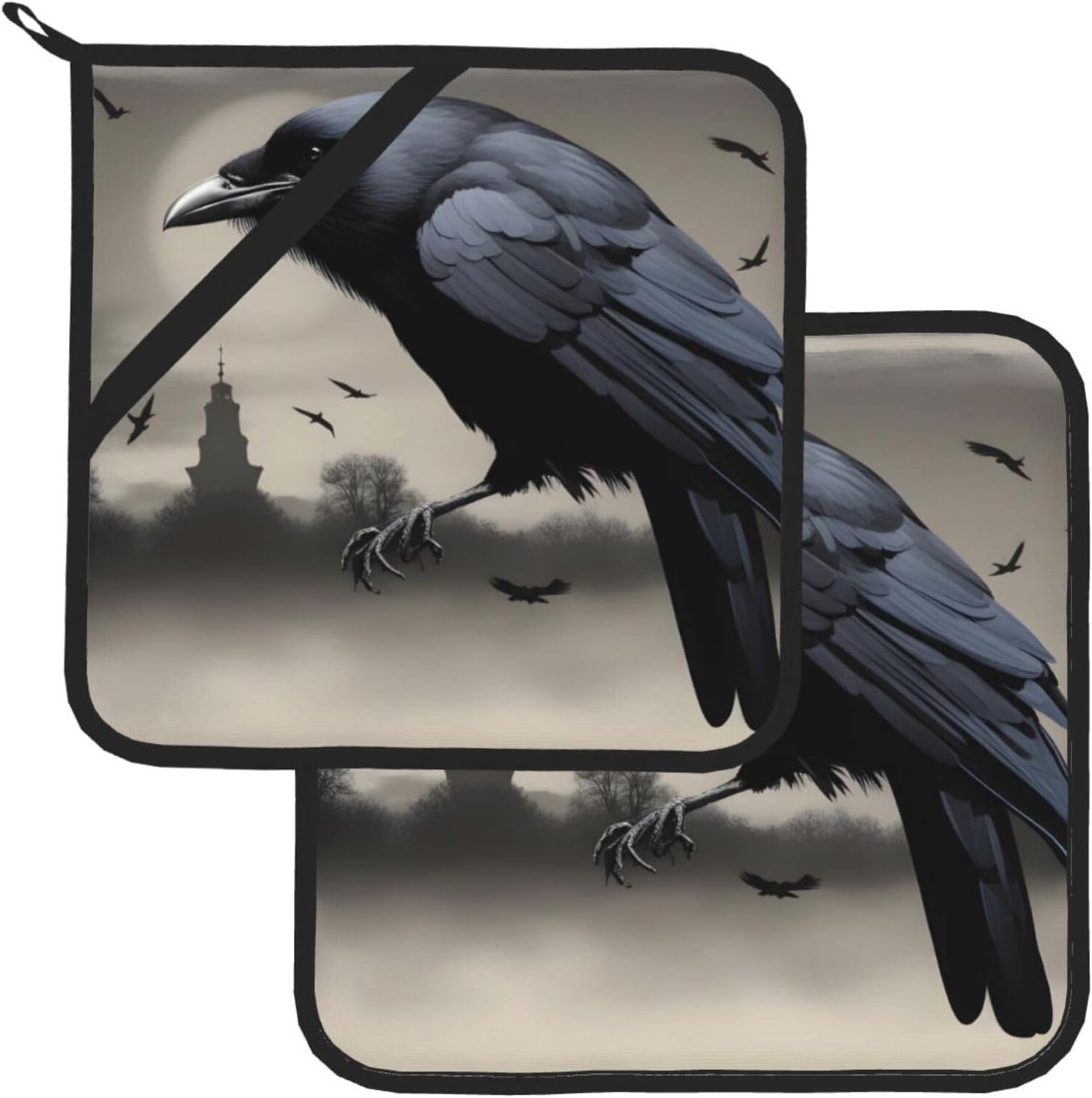 lsiulus Night Crow Potholders 2-Pack
