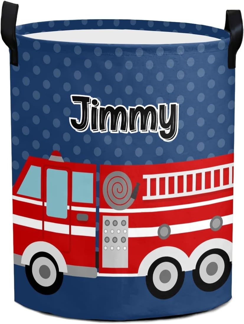 Personalized Fire Truck Laundry Hamper
