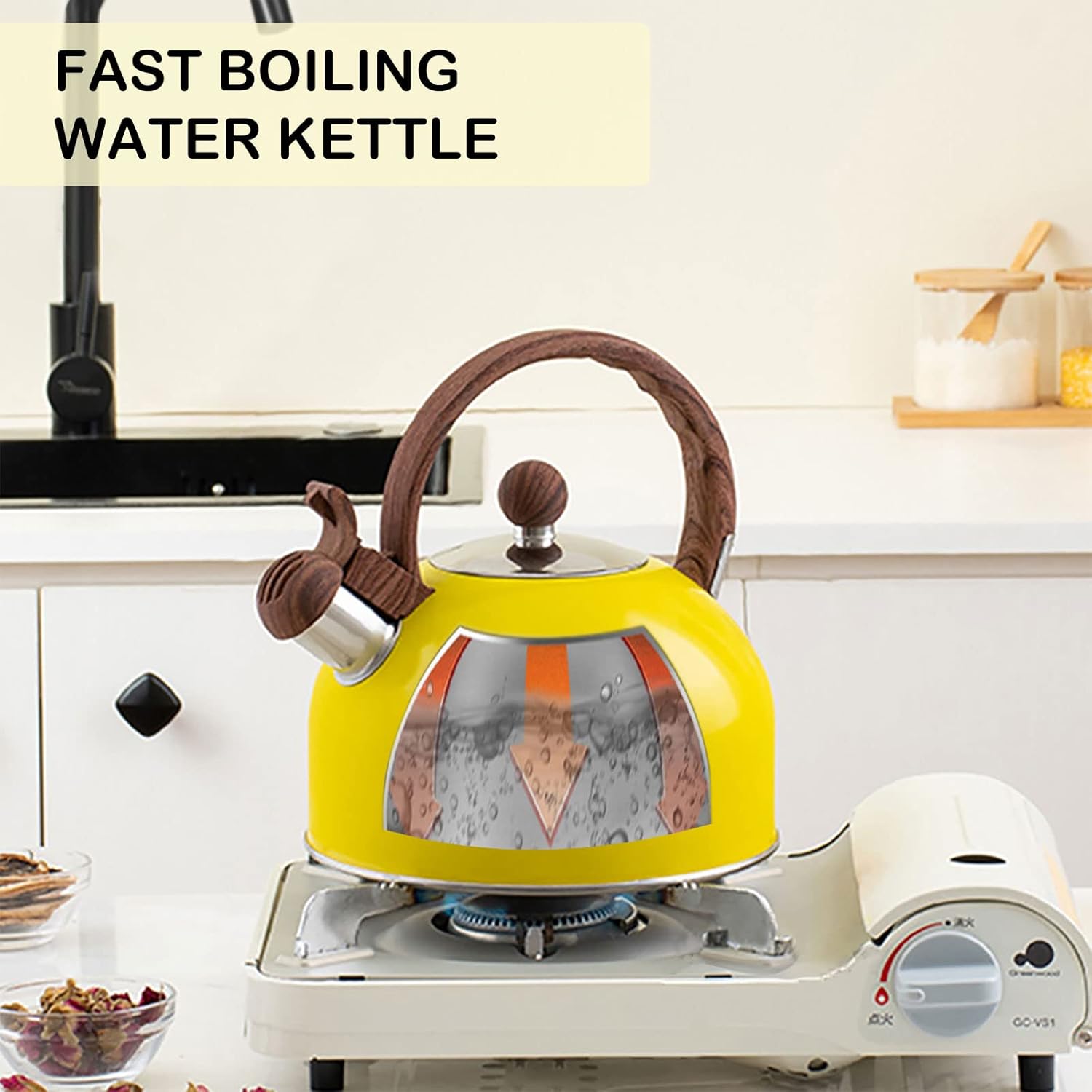 Livefunni Whistling Stove-Top Tea Kettle 25L