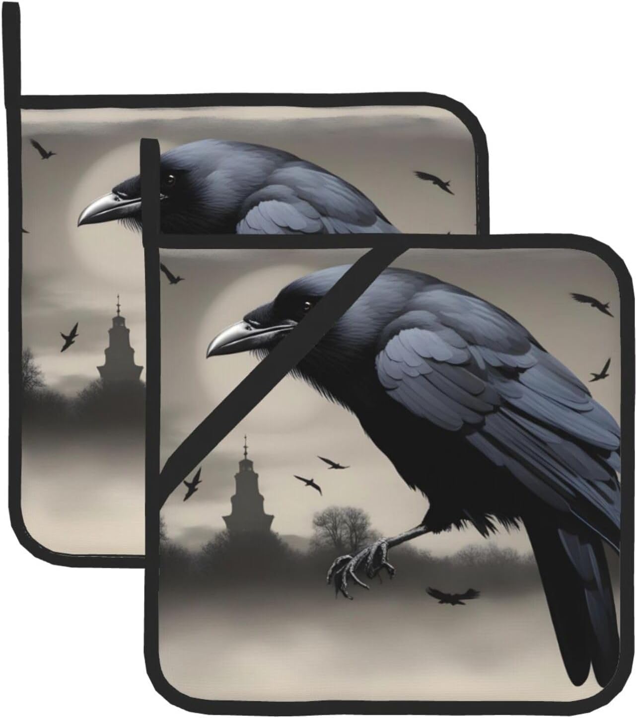 lsiulus Night Crow Potholders 2-Pack