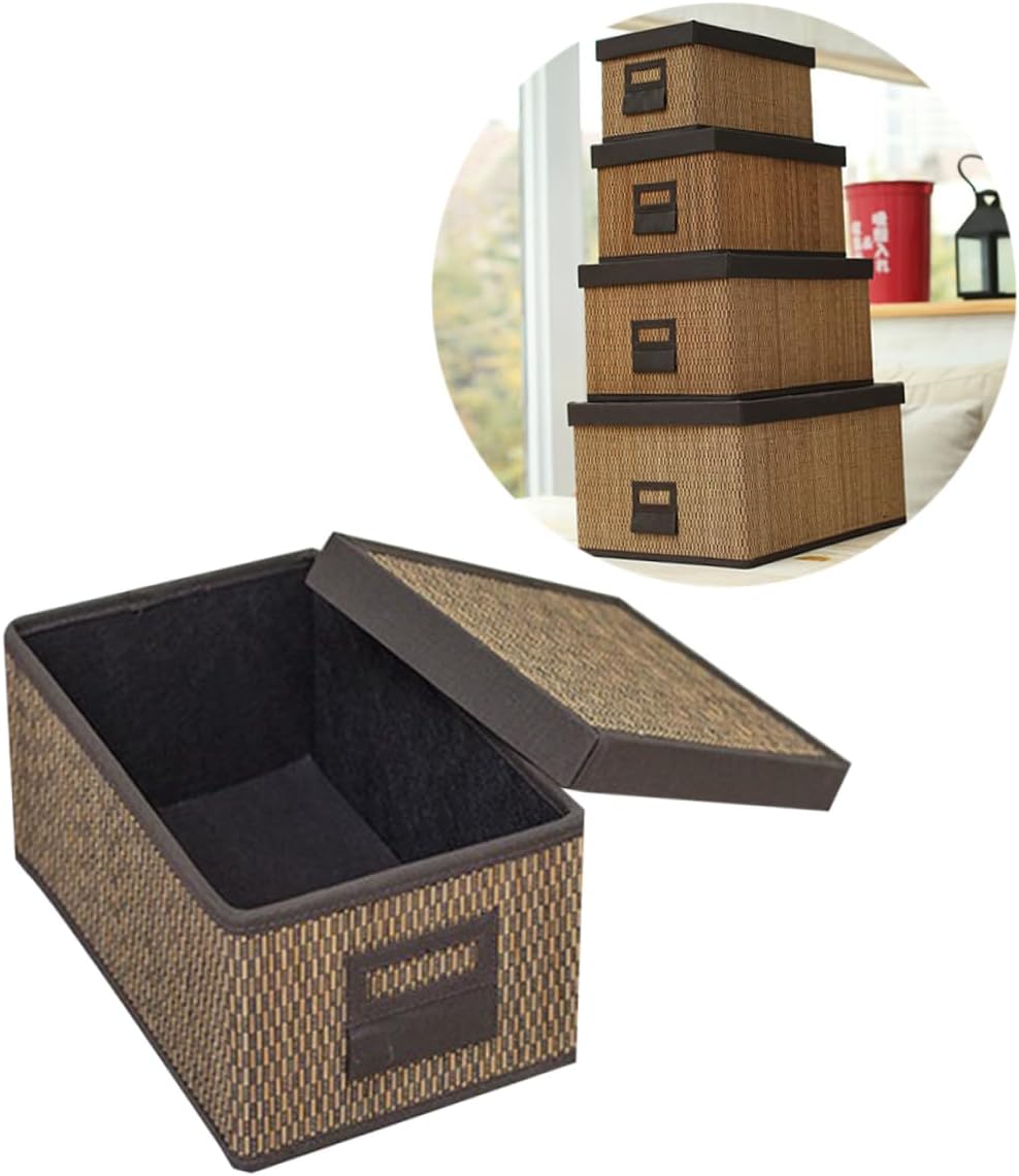 BESTonZON Wicker Laundry Basket with Lid Drawer Organizer