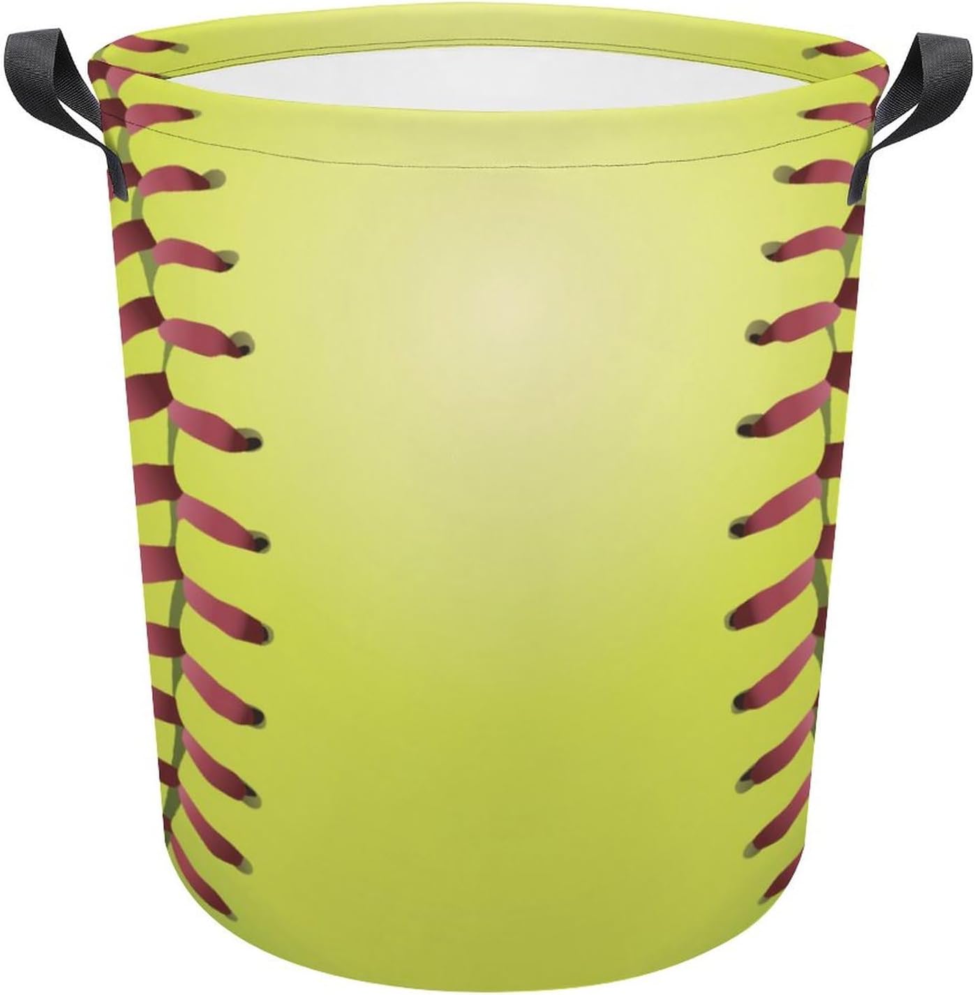 Softball Laces Yellow Waterproof Laundry Basket Organizer