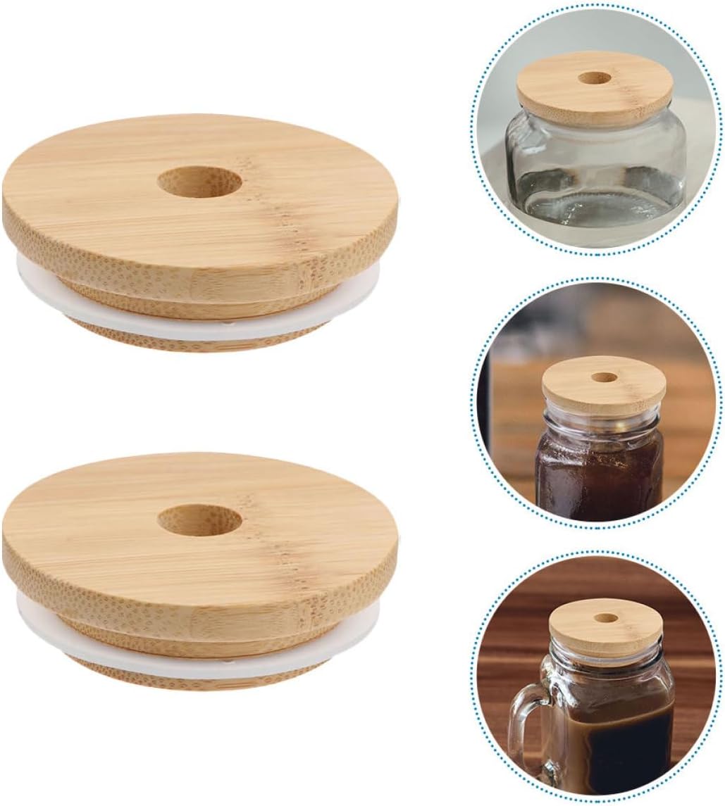 Luxshiny 6-Pack Wooden Mason Jar lids