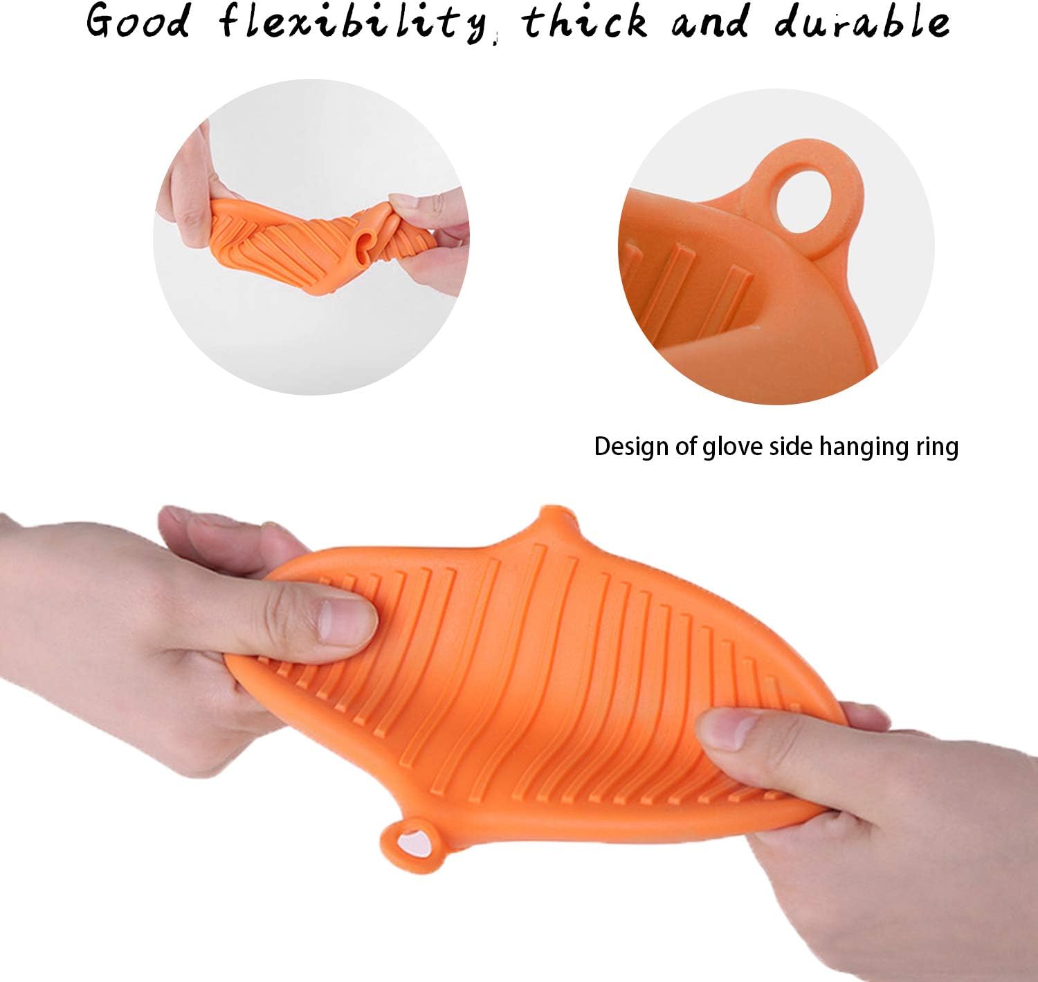 NEPAK 4 Pairs Silicone Oven Mitts - Heat-Resistant Potholders for Kitchen Use