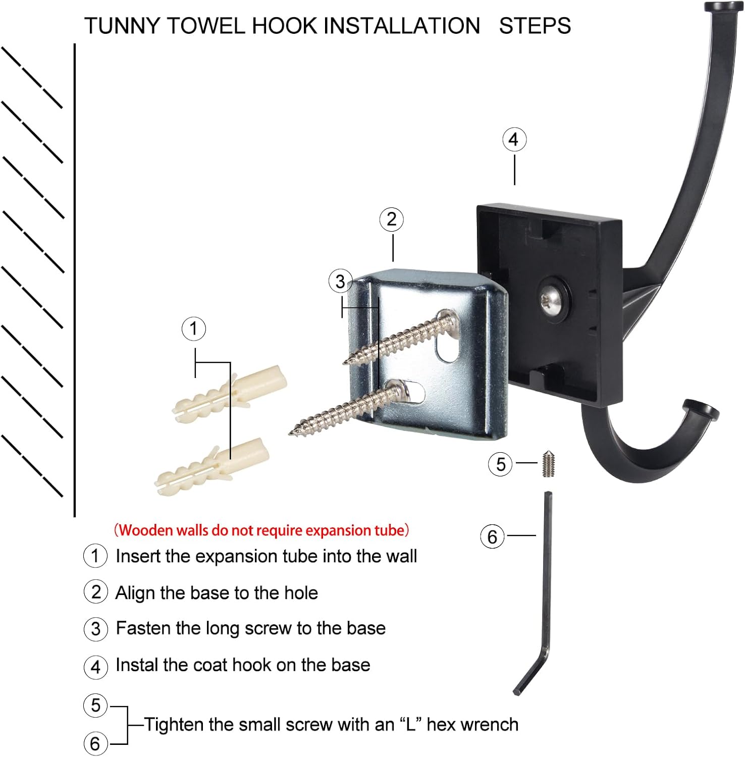 TUNNY Vintage Wall Hooks - 2Pack