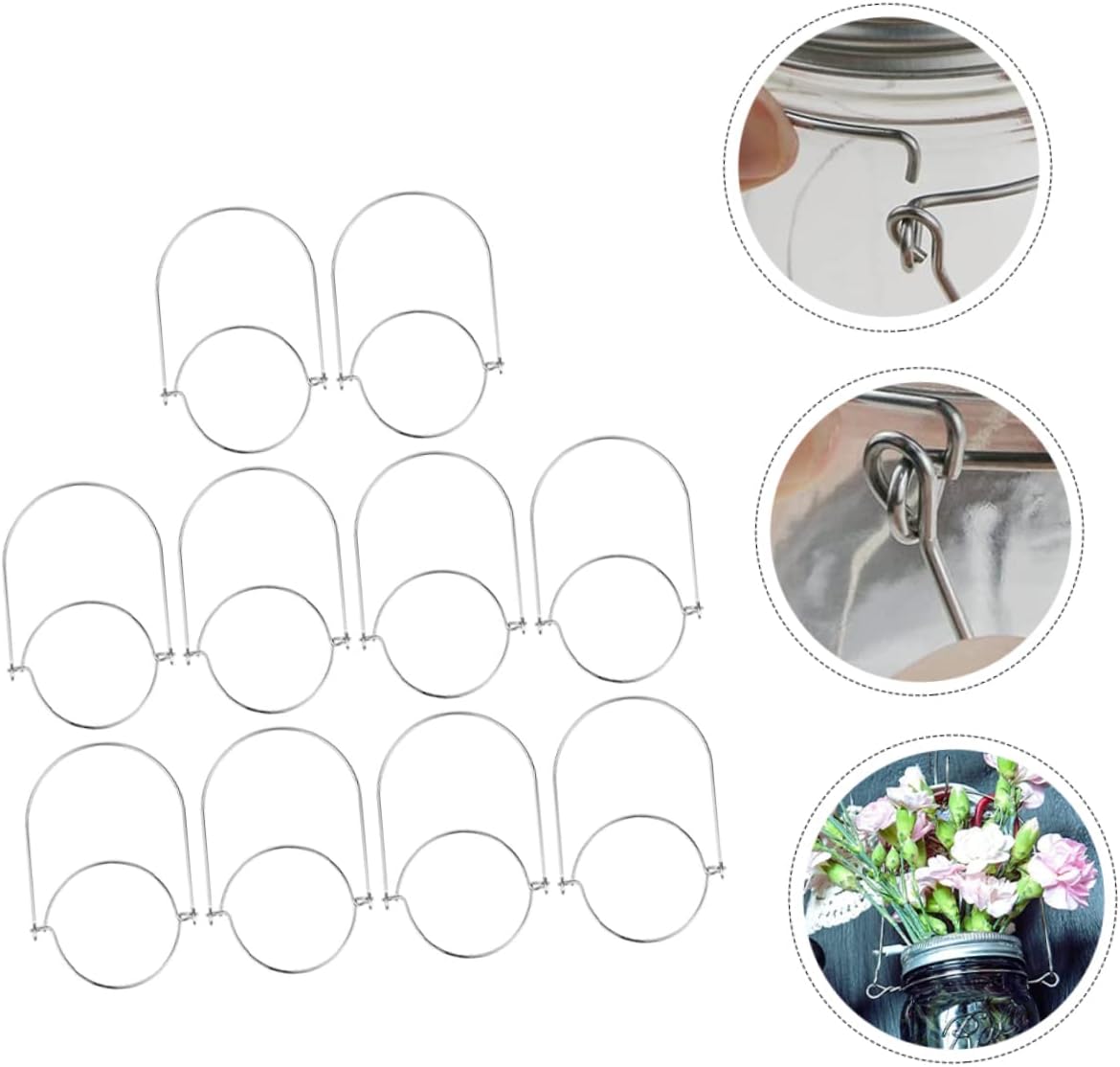 Stainless Steel Mason Jar Hangers with Multiple Uses for Easy Storage