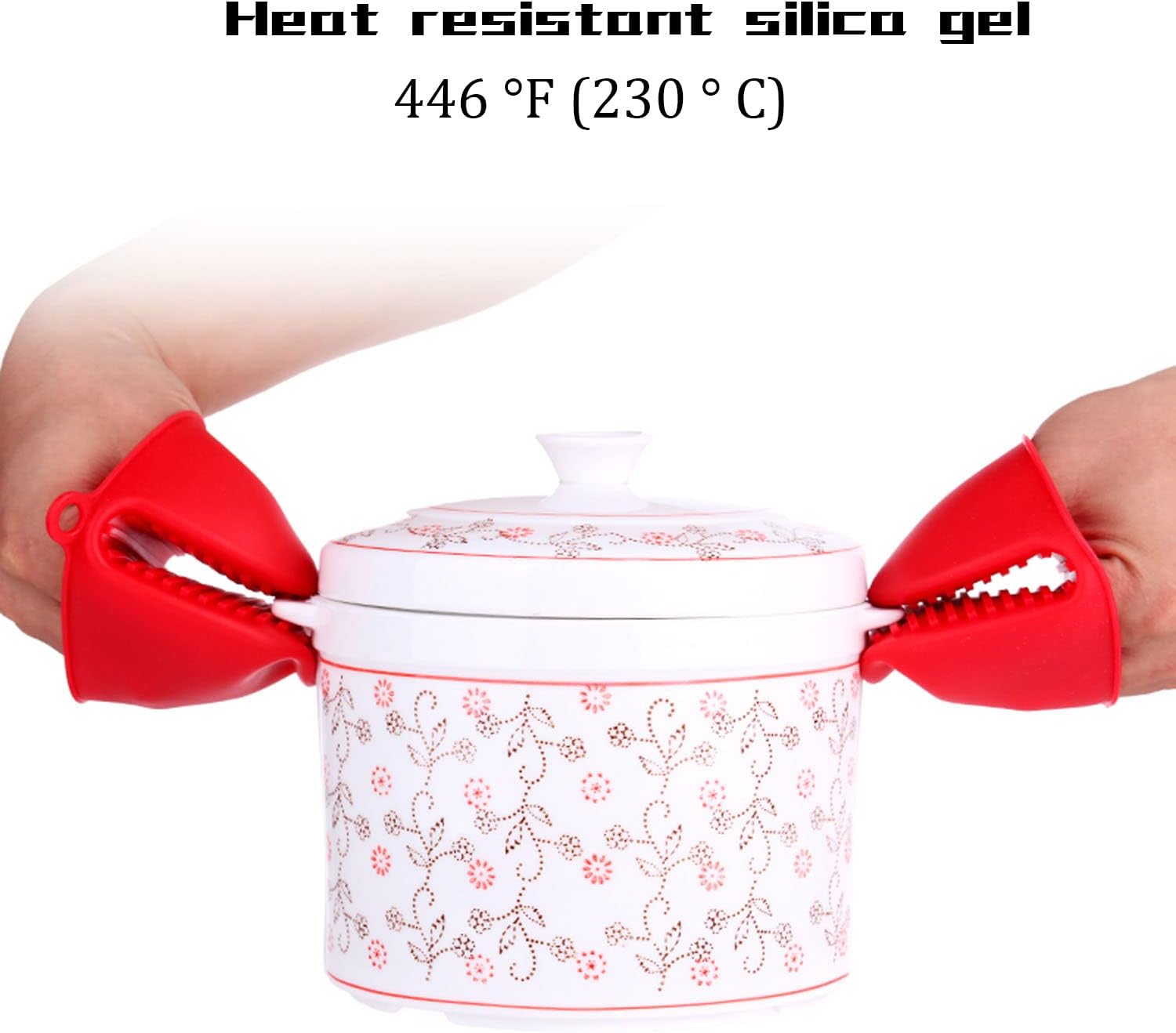 NEPAK 4 Pairs Silicone Oven Mitts - Heat-Resistant Potholders for Kitchen Use