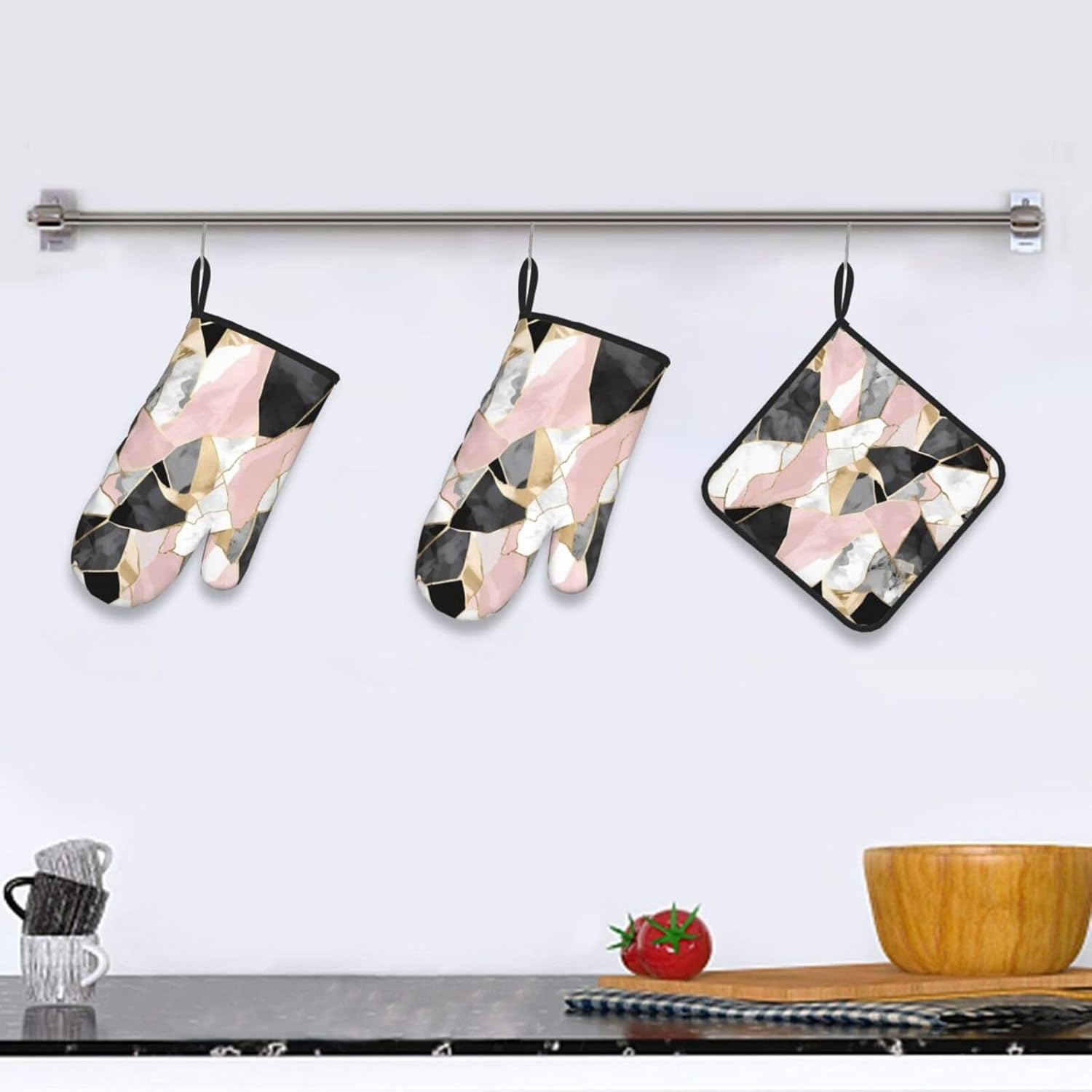 Chefs Choice Heat-Resistant Oven Mitts Pot Holders Set of 3