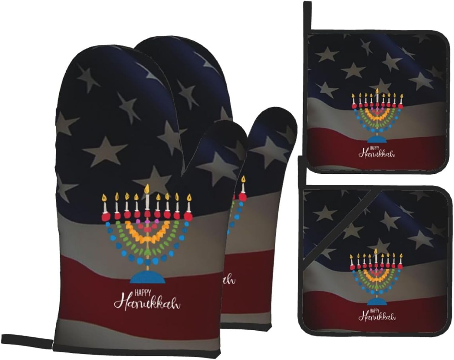 Rqwaaed Premium Heat-Resistant Oven Mitts Set