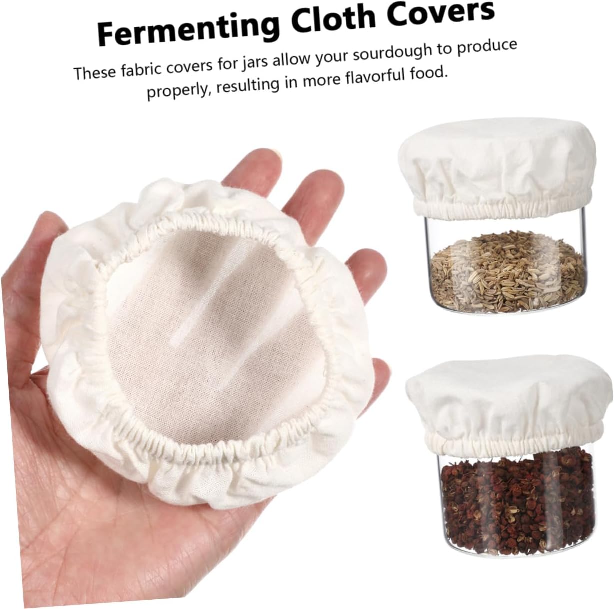4pc Eco-Friendly Cotton Jar Lids Cook Serve Kitchen Essential