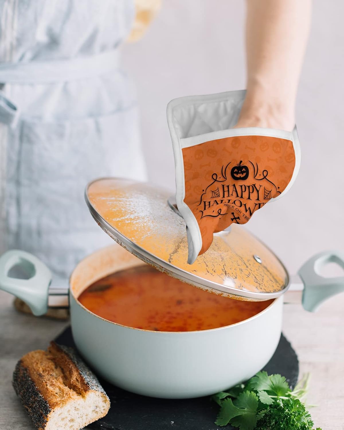 Hilarious Halloween Orange Pot Holders Set