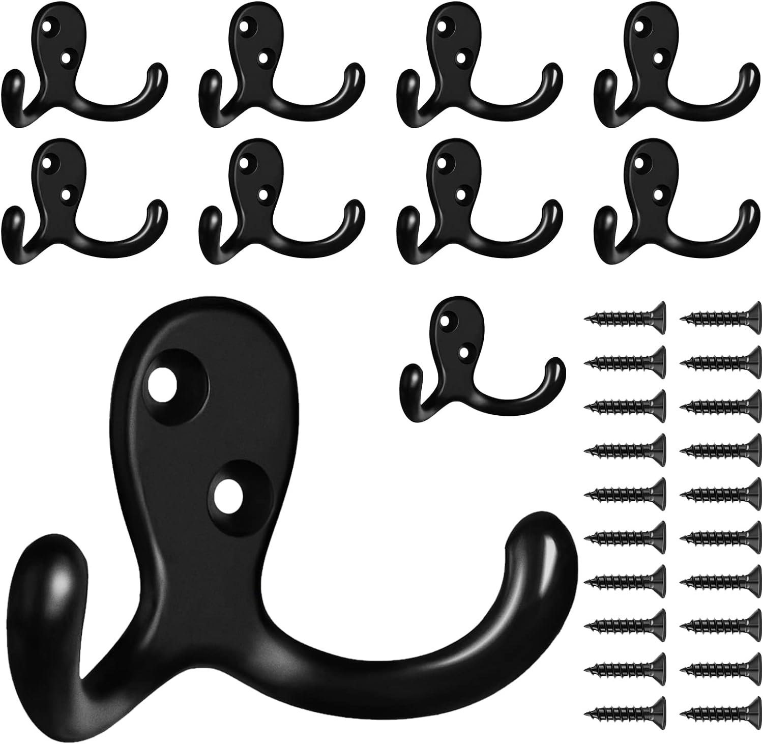 10-Piece Heavy Duty Wall Coat Hooks for Home Office Use