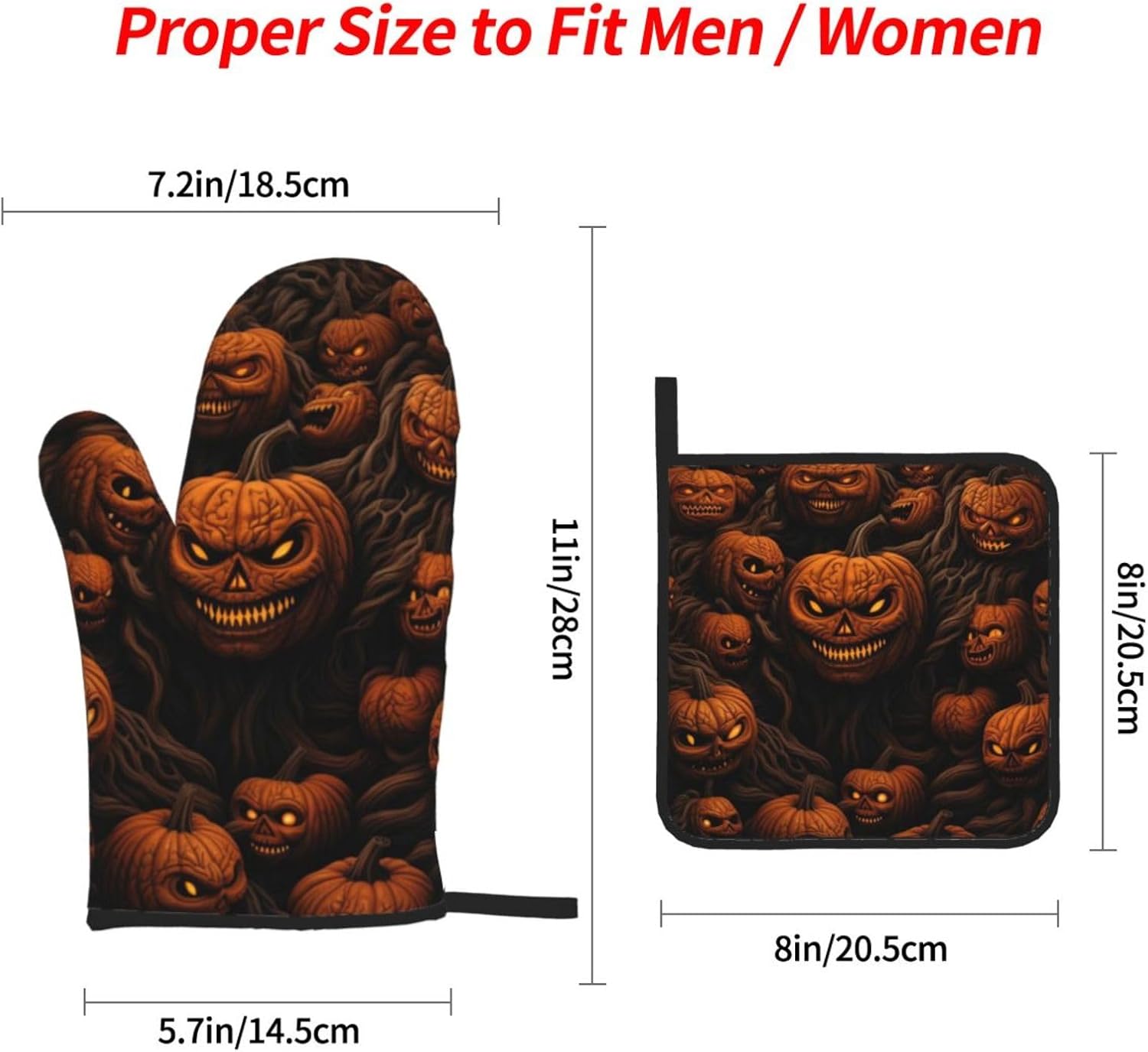 Pumpkin Oven Mitts Pot Holders Set of 4 Heat-Resistant Cooking Tools