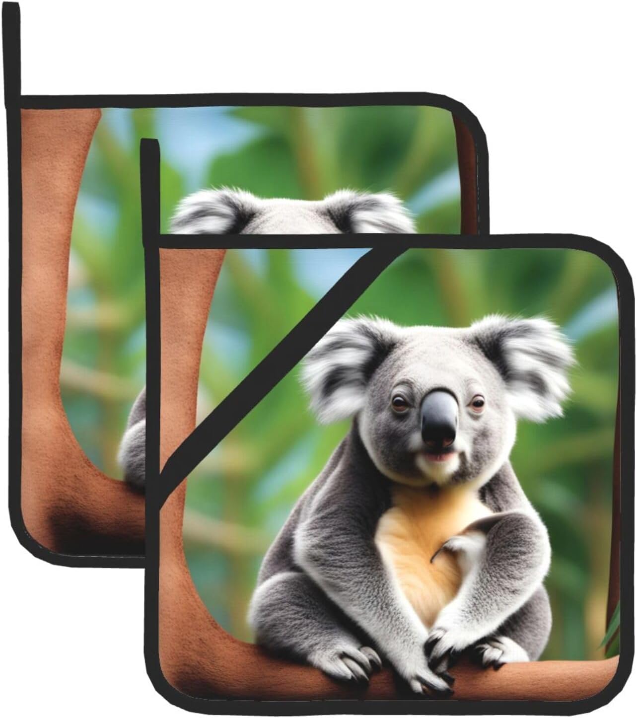 Funny Koalas Potholders BBQ Pot Holders Heat-Resistant with 2-Pack