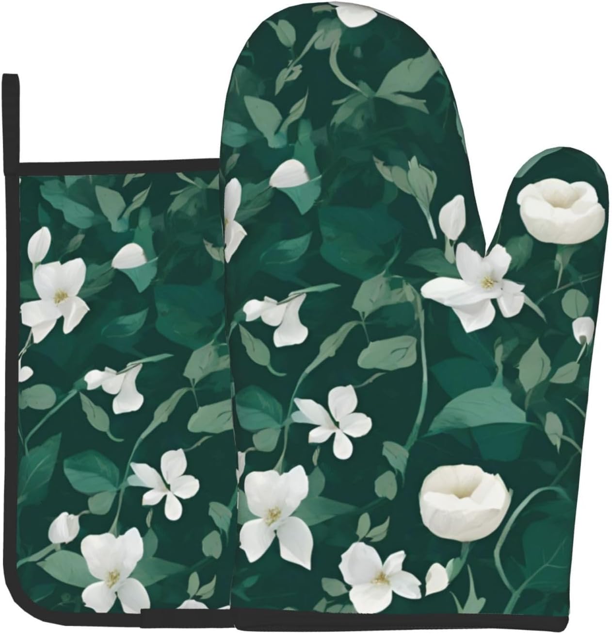 Quopvn Grass and Dove Printed Oven Mitts and Pot Holders 2-Pack Set