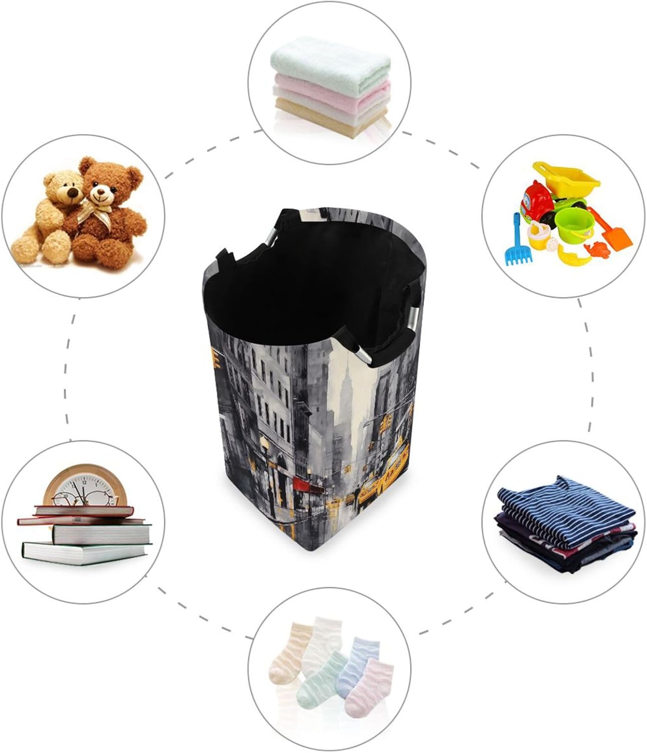 Kigai Collapsible Laundry Basket with Handles - Durable Waterproof Organizer
