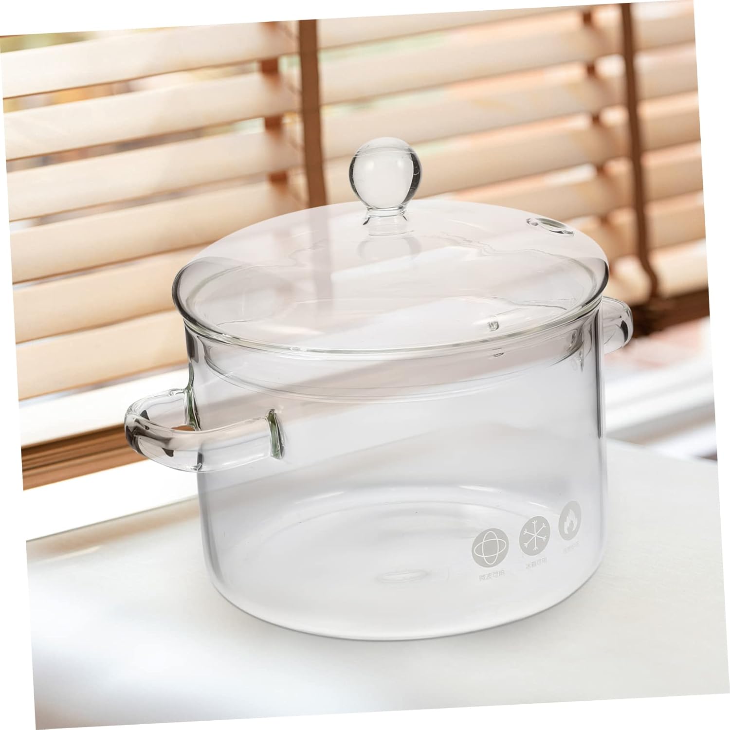 BRIGHTFUFU High Borosilicate Glass Stew Cooker 1500ml