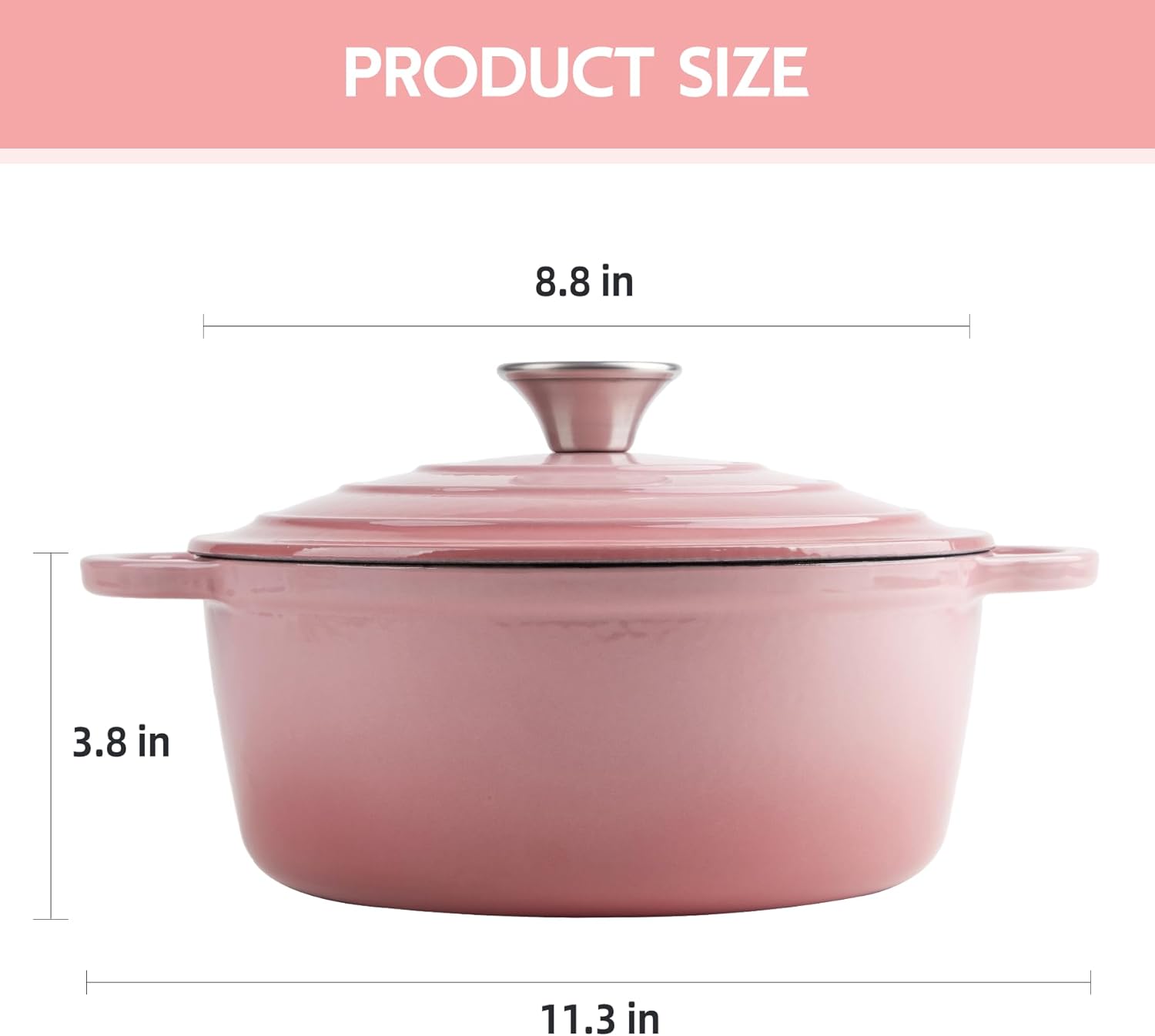 3 QT Enameled Cast Iron Dutch Oven