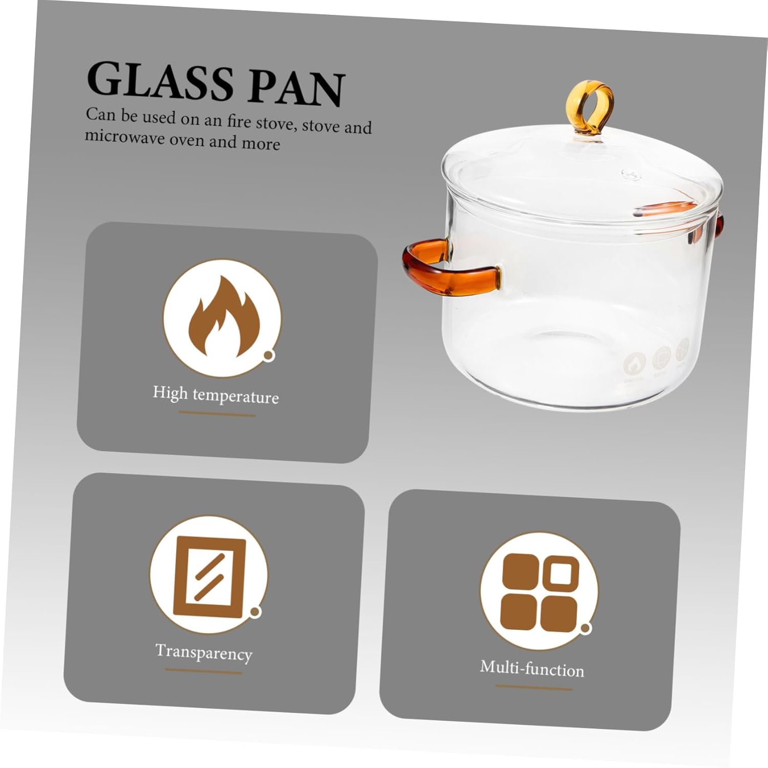 Happyyami Glass Stewing Pot with Lid
