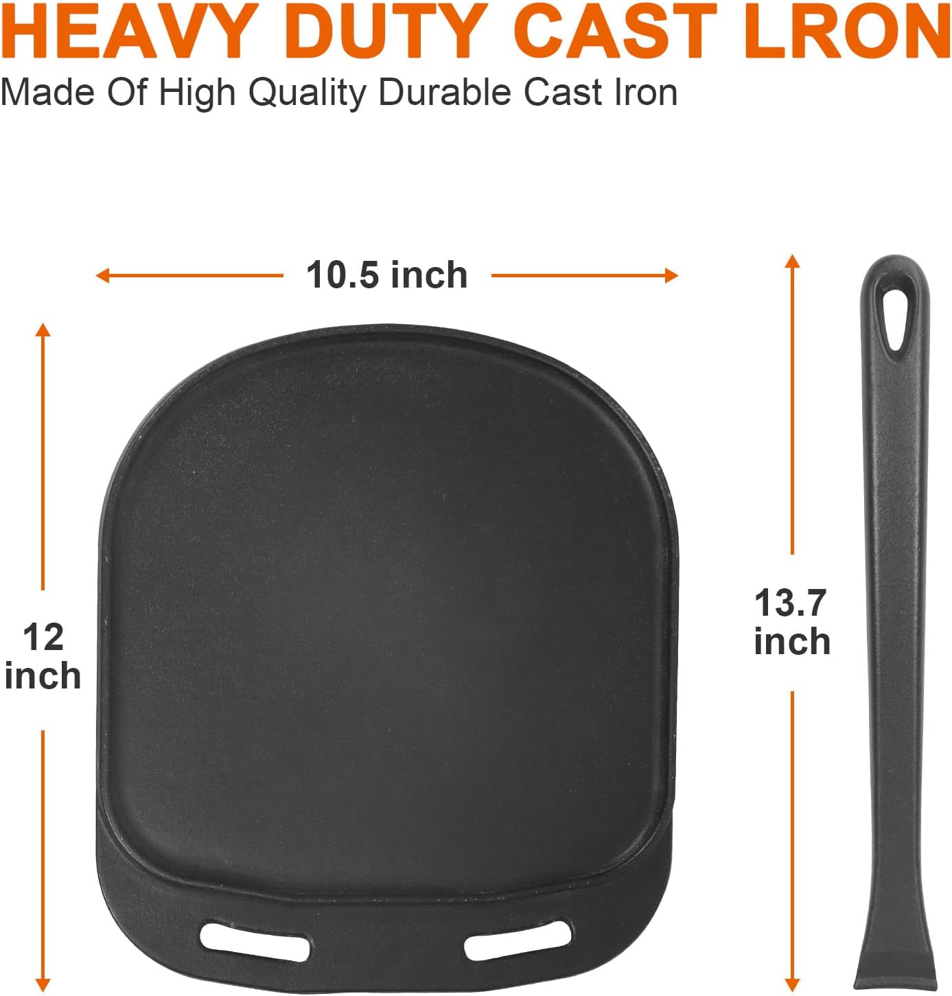 MixRBBQ Cast Iron Grizzler Pan with Silicone Mat and Handles
