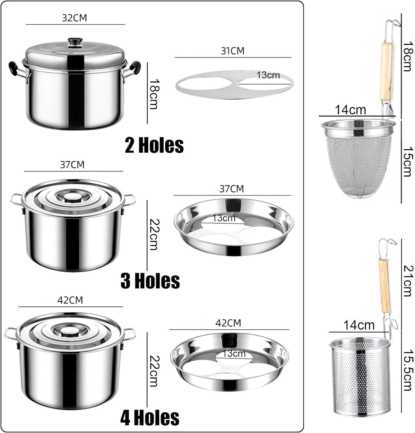UNbit 234-Piece Stainless Steel Pasta Pot Set with Colander and Lid