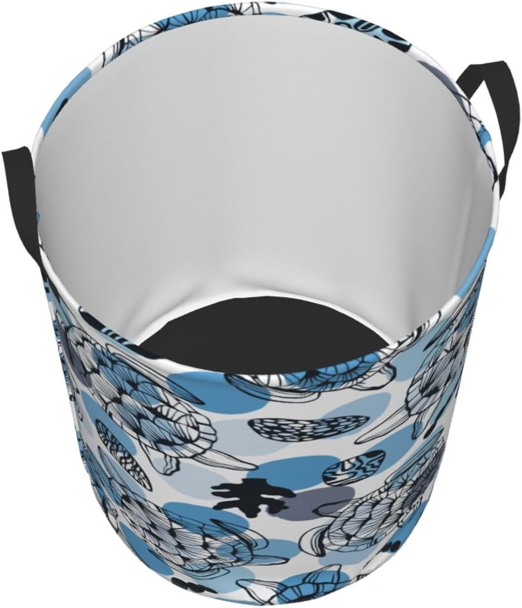 Seawurtles Circular Hamper Clothes Storage Bucket - Durable Compact Storage Solution