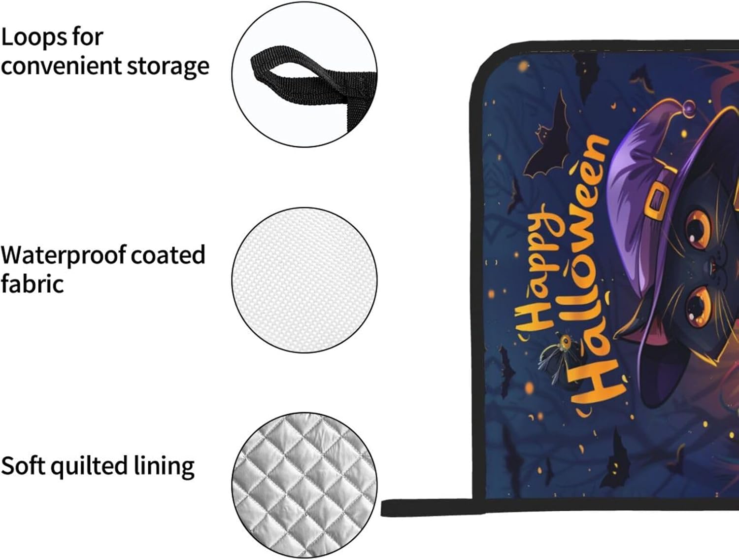 2-Piece Halloween Cat Potholders Heat-Resistant for Kitchen Clearance