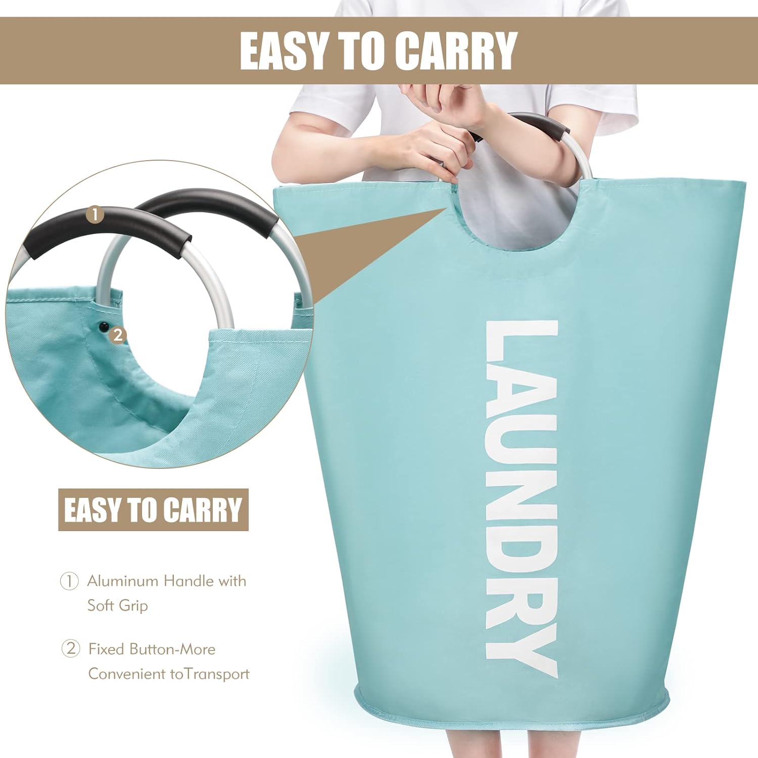 Big Strong Smooth Large Foldable Laundry Basket for Home