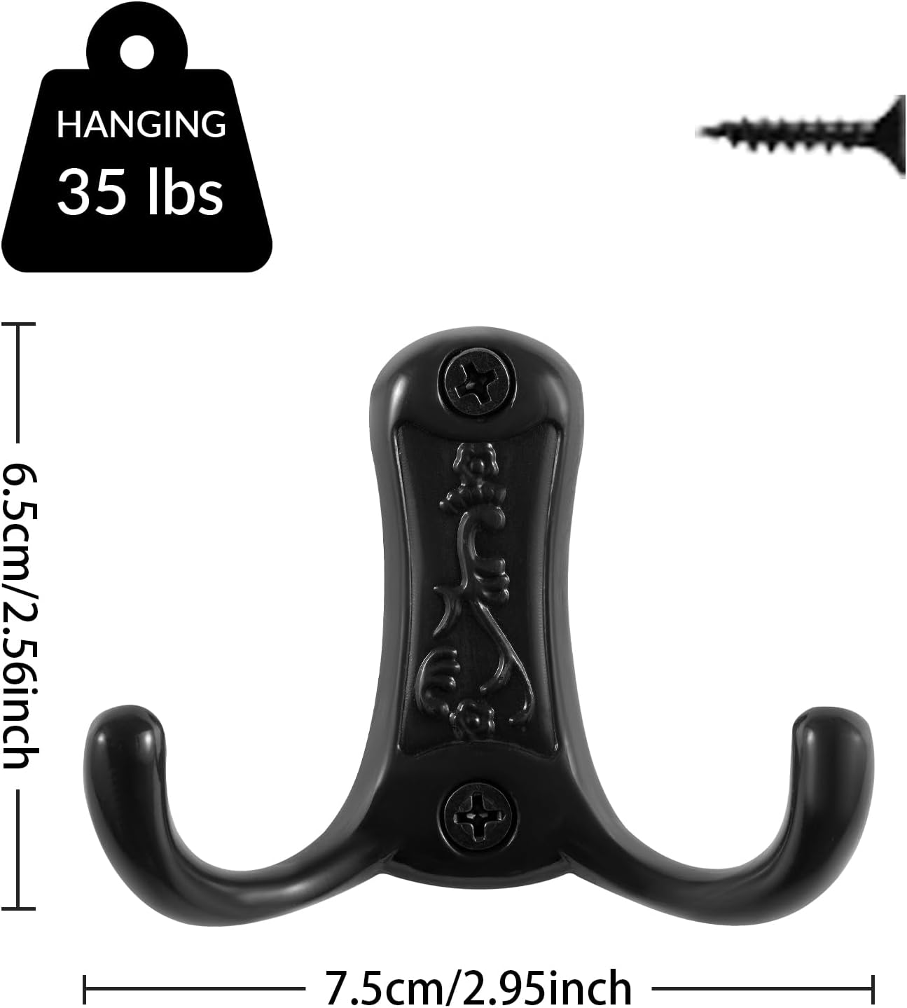 5-Piece Heavy Duty Brass Coat Hooks Durable Easy to Install