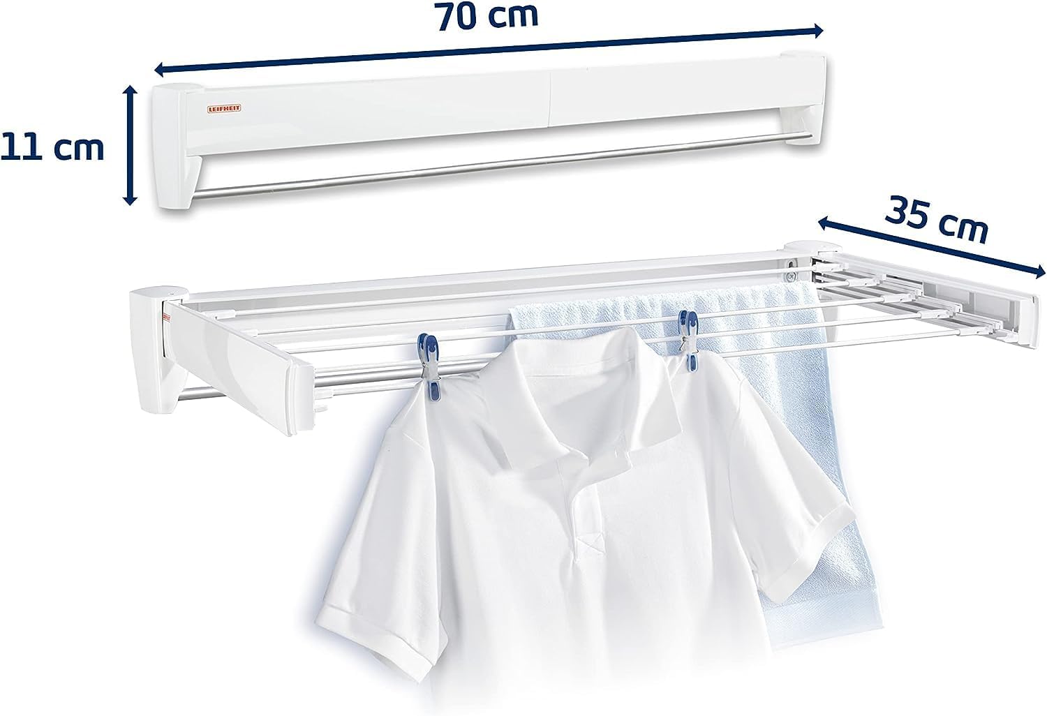 Durable retractable clothes drying rack