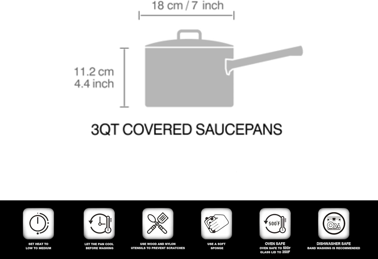 Cooks Standard Dutch Oven 3-Quart Stockpot Set