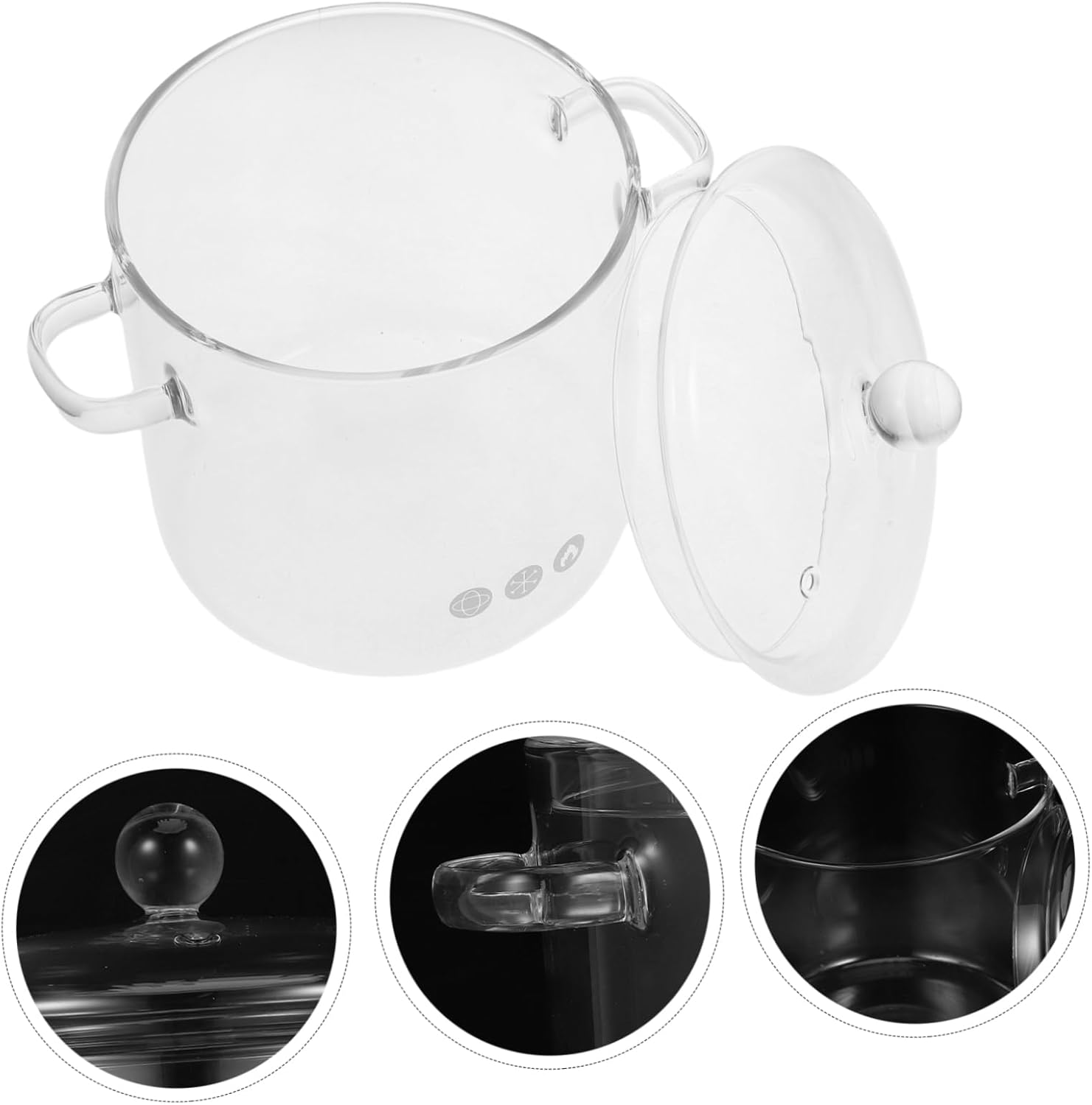 Clear Glass Cooking Pot with Lid for Stove