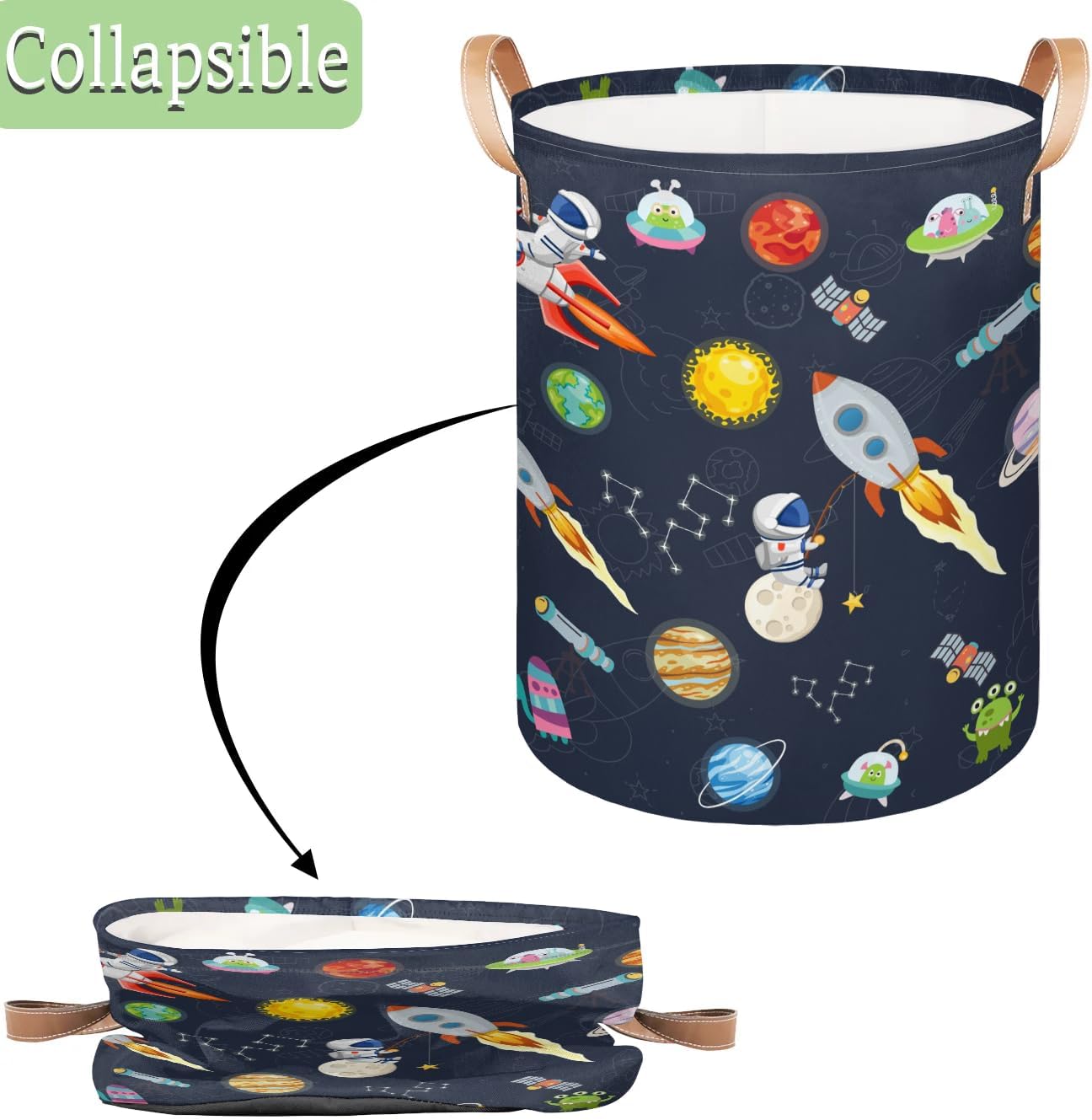 Large Laundry Basket - Collapsible Tall Storage Bin for Kids 70L Capacity