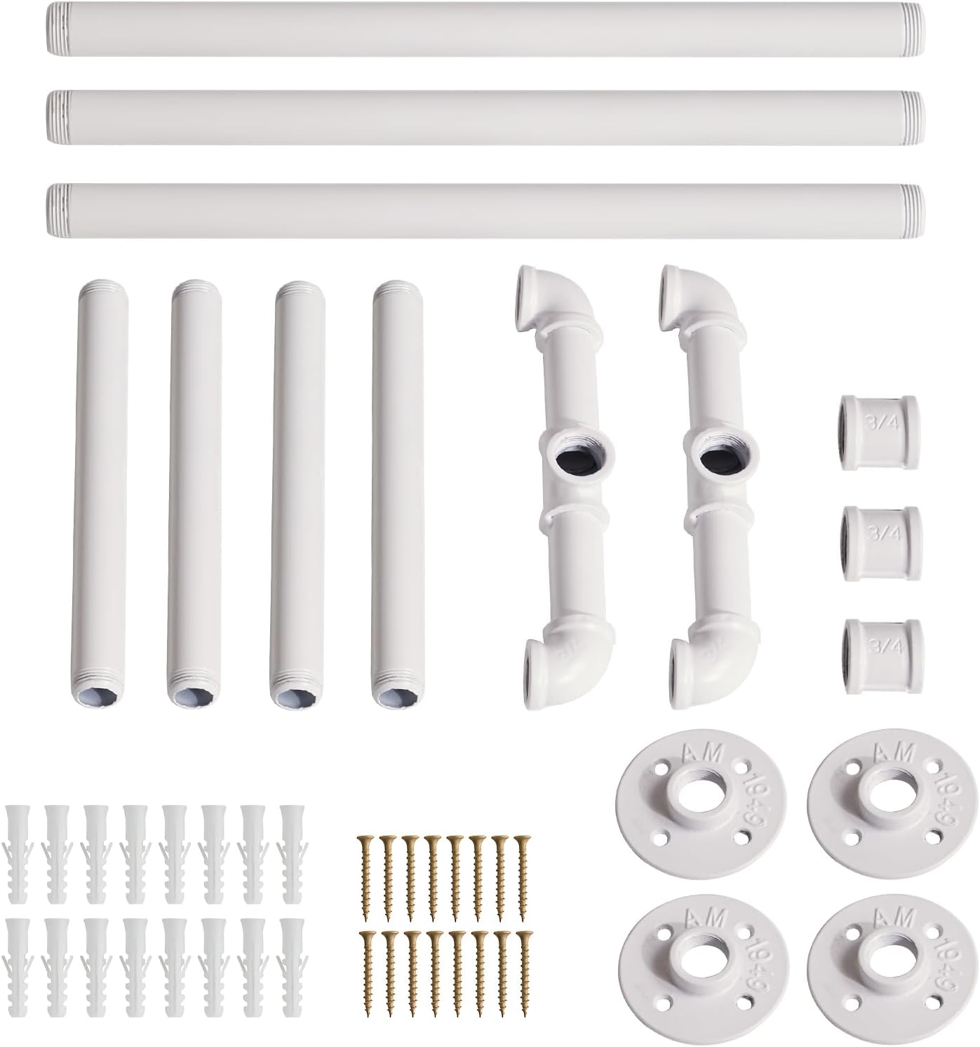 IBUYKE Space-Saving 2-Piece Wall-Mounted Clothing Rack
