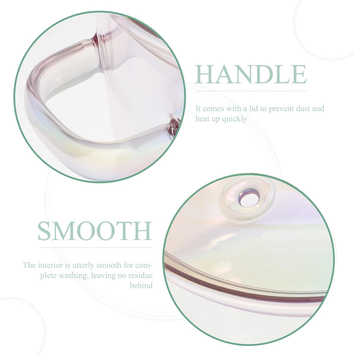 SHERCHPRY Glass Kettle1500ml Heart Design Soup Bowl Perfect for Pasta Ramen Cooking