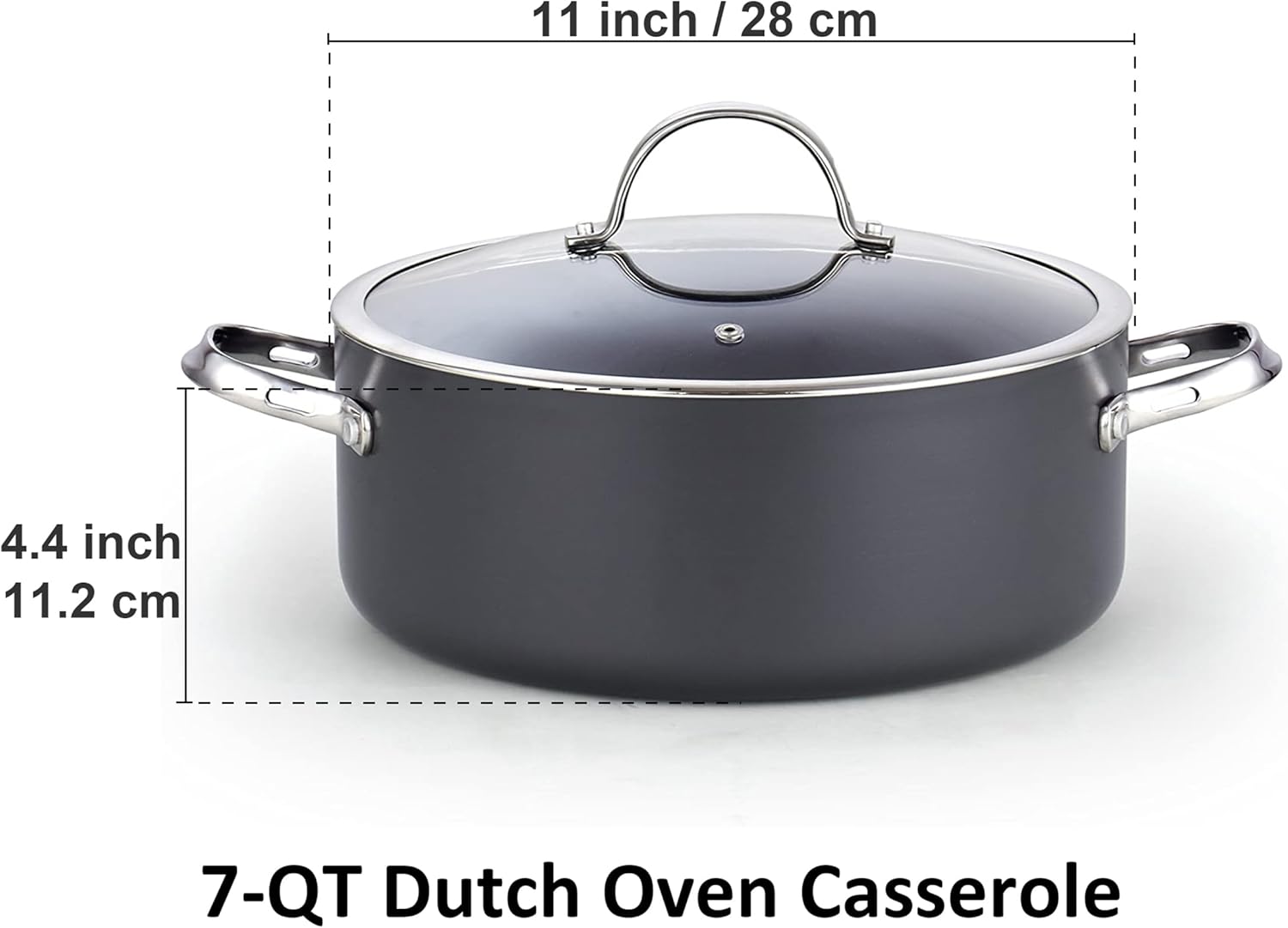 Cooks Standard 7-Quart Dutch Oven Pot with Glass Lid