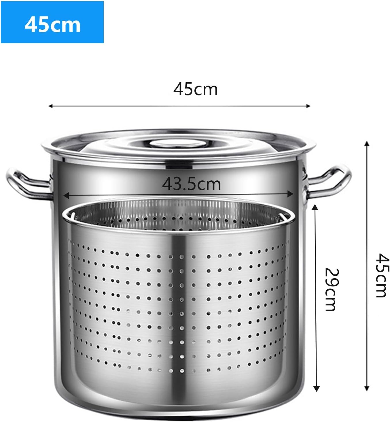 Sturdy Stainless Steel Stockpot with Basket Deep Fry Soup Seafood Made Easy