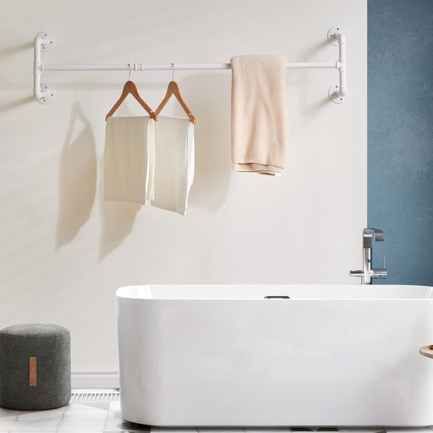 Strong Iron Clothes Rack - Wall-Mounted Durable and Space-Saving