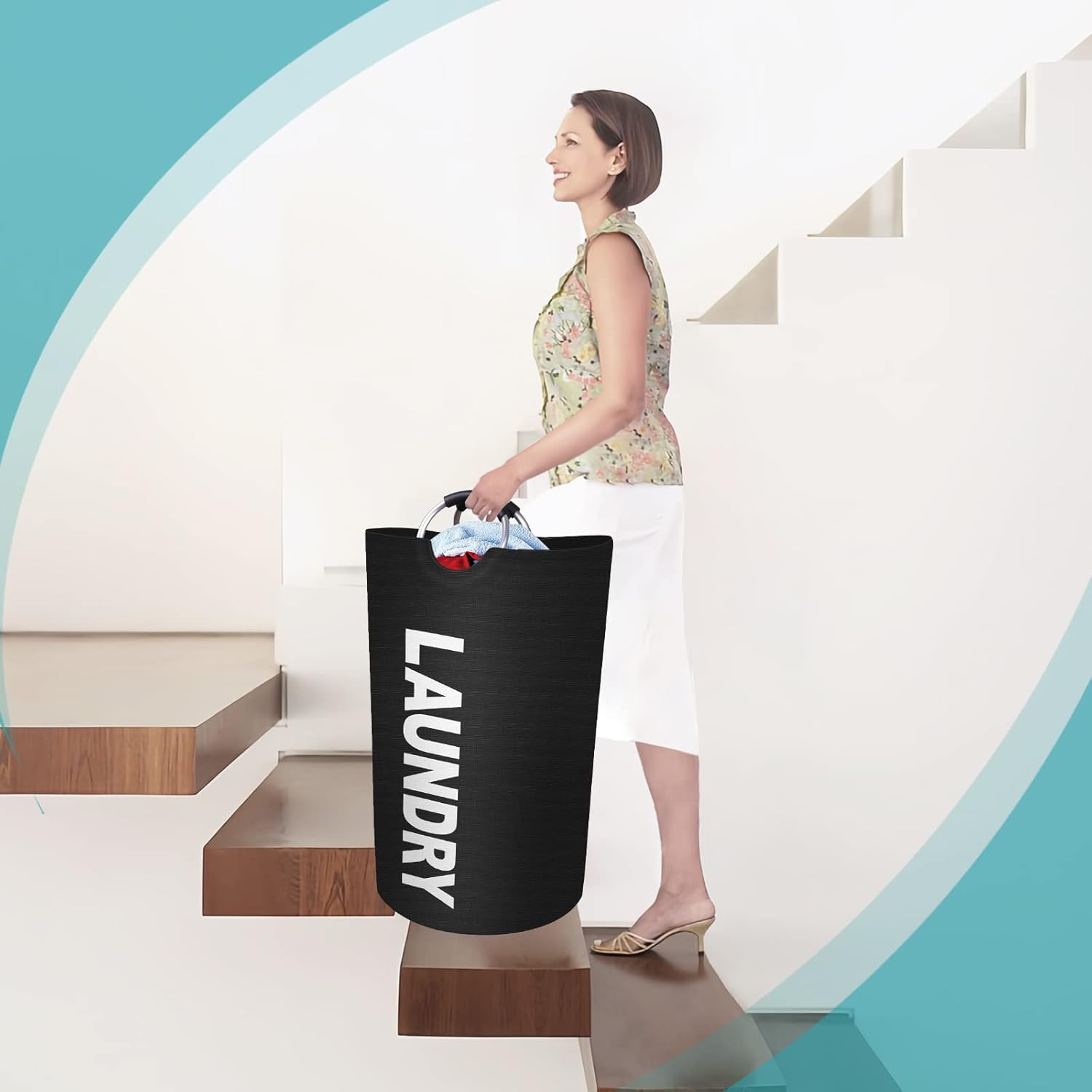StorageRight 90L Large Laundry Basker Collapsible Waterproof Organize Your Laundry Efficiently