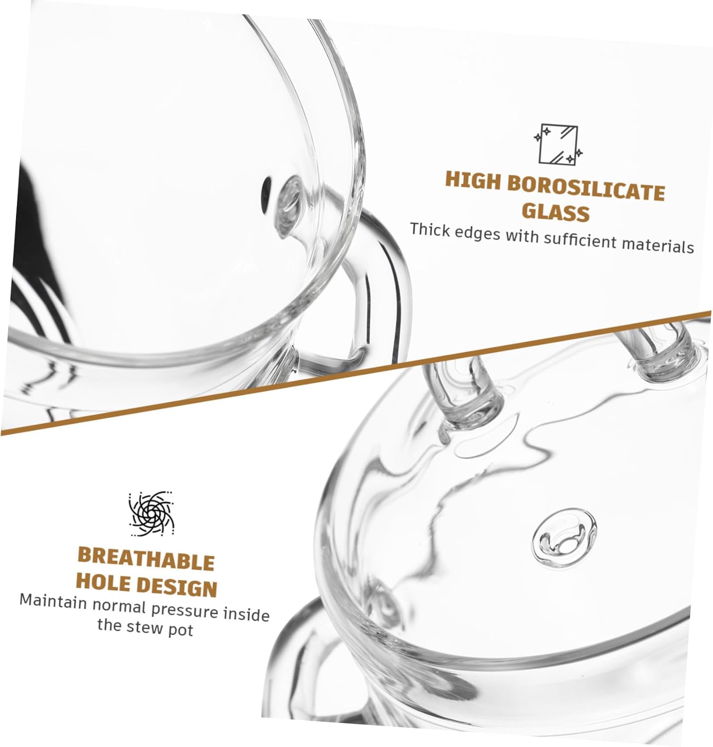 700ml Clear Glass Saucepan with Lid - Perfect for Pasta Noodles and Soups