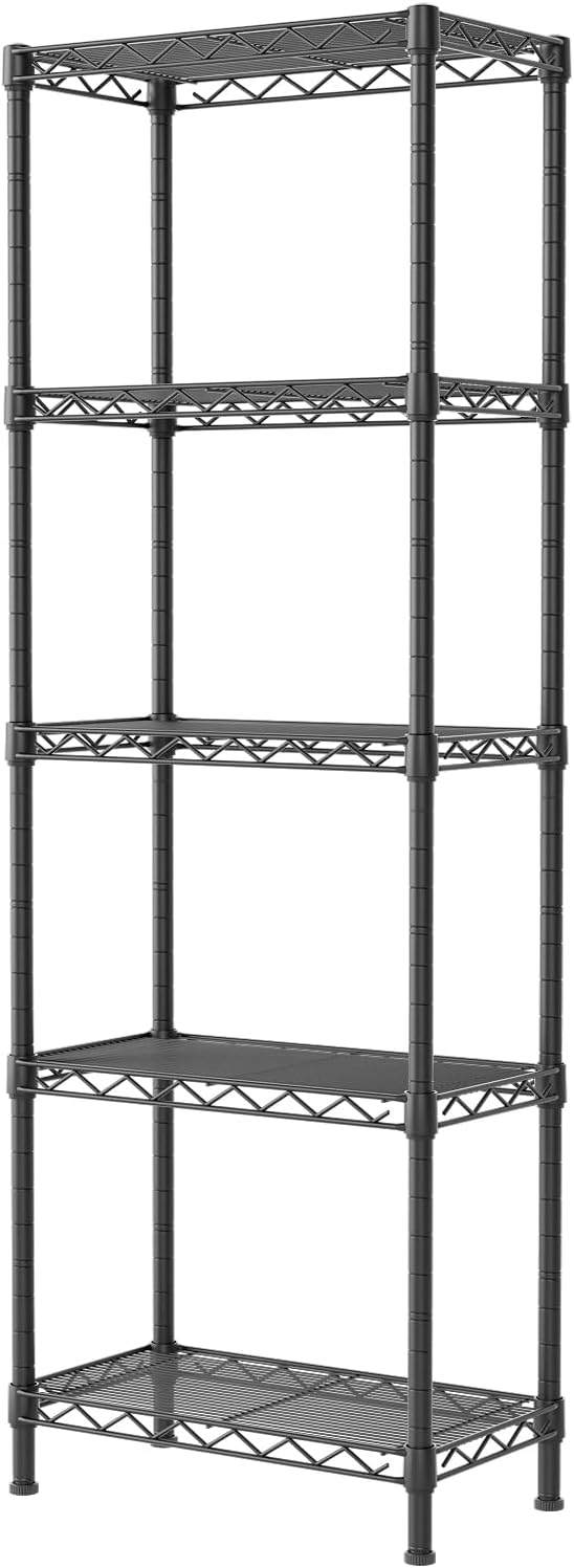 Adjustable 5-Tier Wire Shelf Metal Storage for Kitchen Bathroom