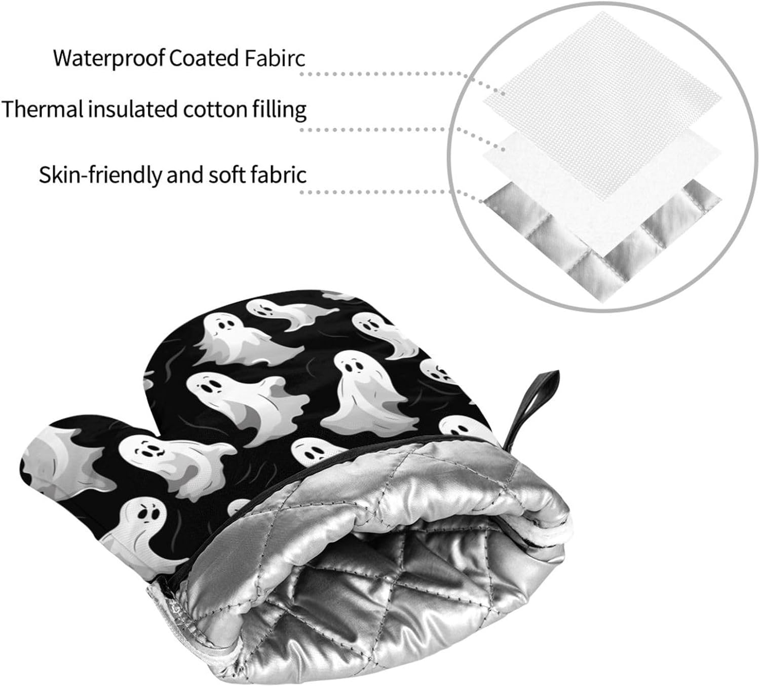 Exclusive Halloween Set 4PCS Heat Resistant Oven Mitts Potholders