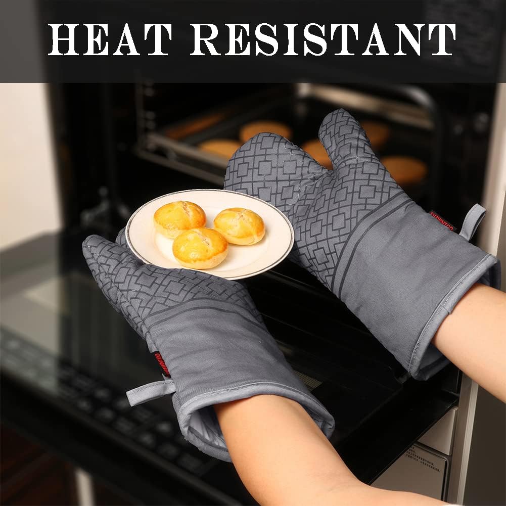 Safe Durable Oven Mitts Set for Cooking Baking