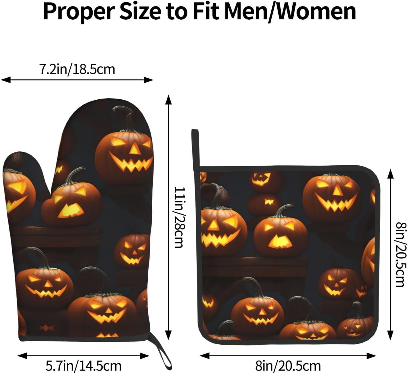Halloween Pumpkin Oven Mitt Set