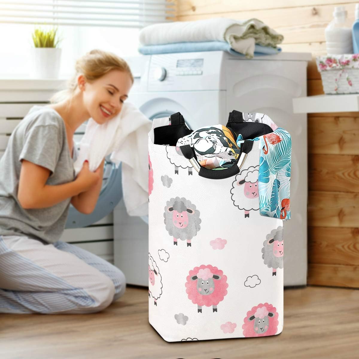 MOYYO Foldable Laundry Basket with Durable Handles