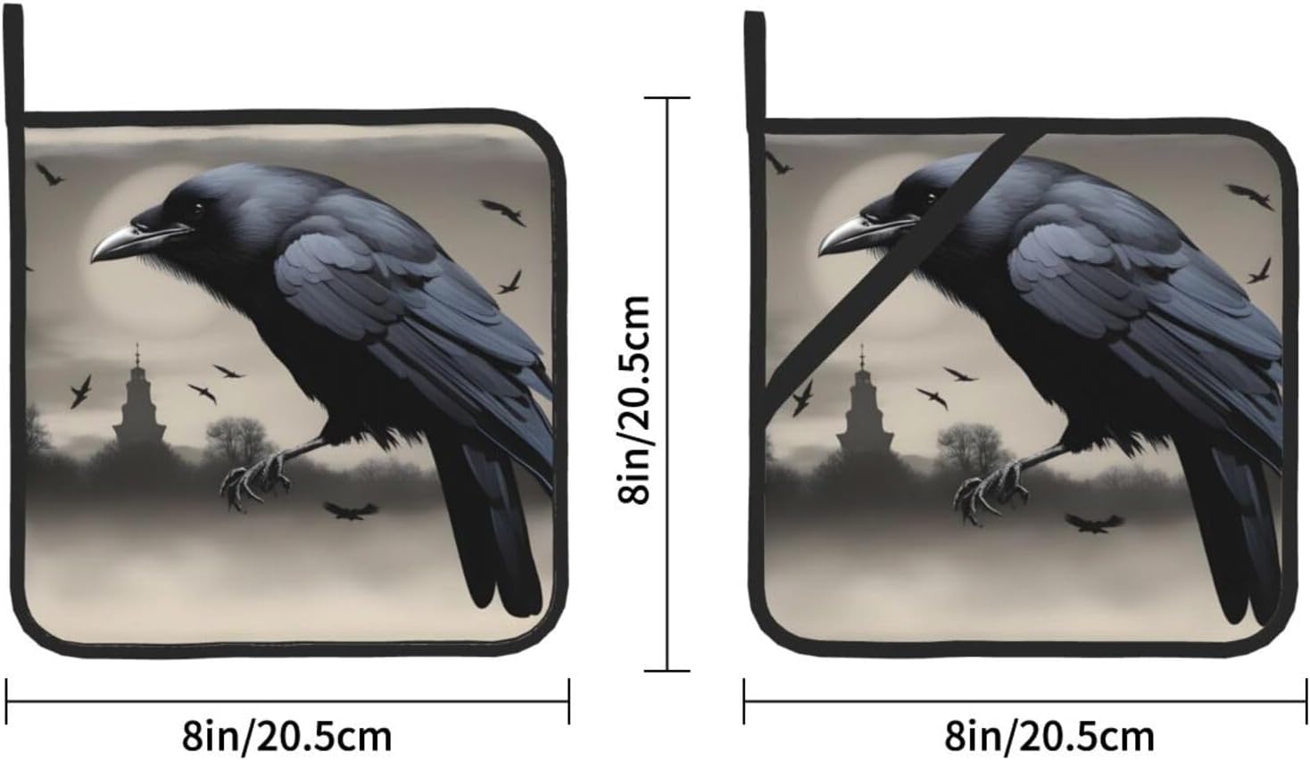 lsiulus Night Crow Potholders 2-Pack