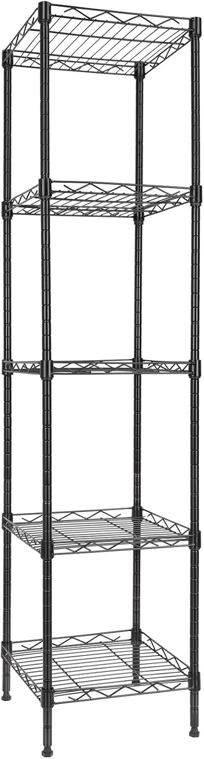 Strong HelperGIOTORENT 5-Tier Metal Shelf Black