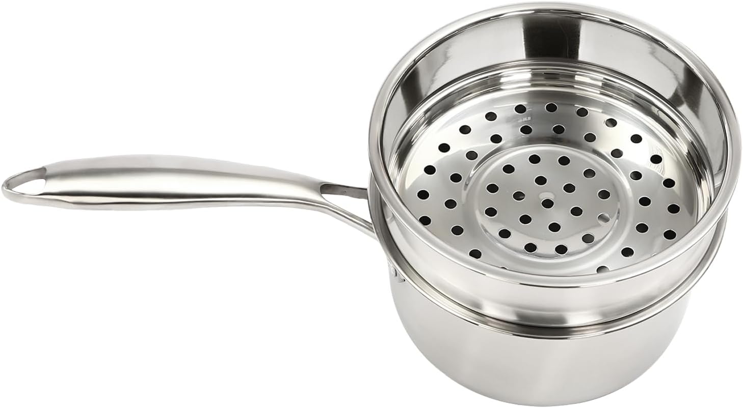 25 Quart Stainless Steel Saucepan with Handle Durable Space-Saving for Cooking
